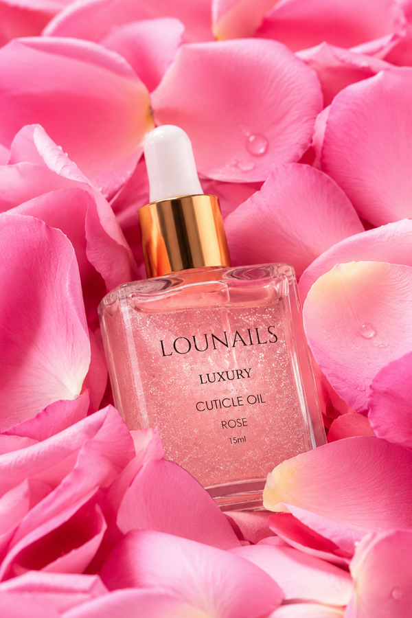 Huile cuticules Lounails rose avec paillettes