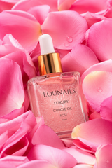 Huile cuticules Lounails rose avec paillettes