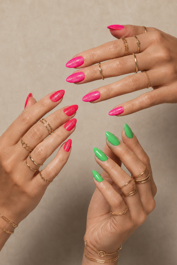 Kit Glitter Queen - 3 Gels Polish Fluo & Paillettes