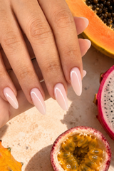 Builder gel n°16 LOUNAILS — rendu nude rose pâle glossy sur ongles longs en amande