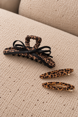 Kit Léopard Hair Collection : Pince Nœud et Barrettes à Cheveux Imprimé Léopard